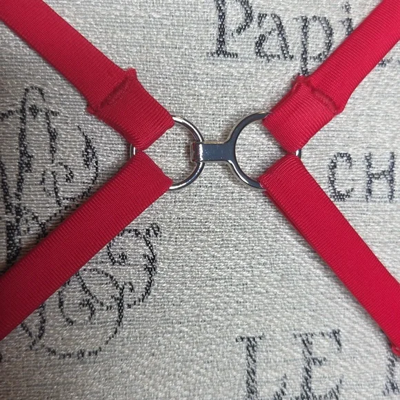 Cupshe Red Ruffled Sweetheart Neckline Long Torso One Piece Swimsuit Size LT - Picture 4 of 12